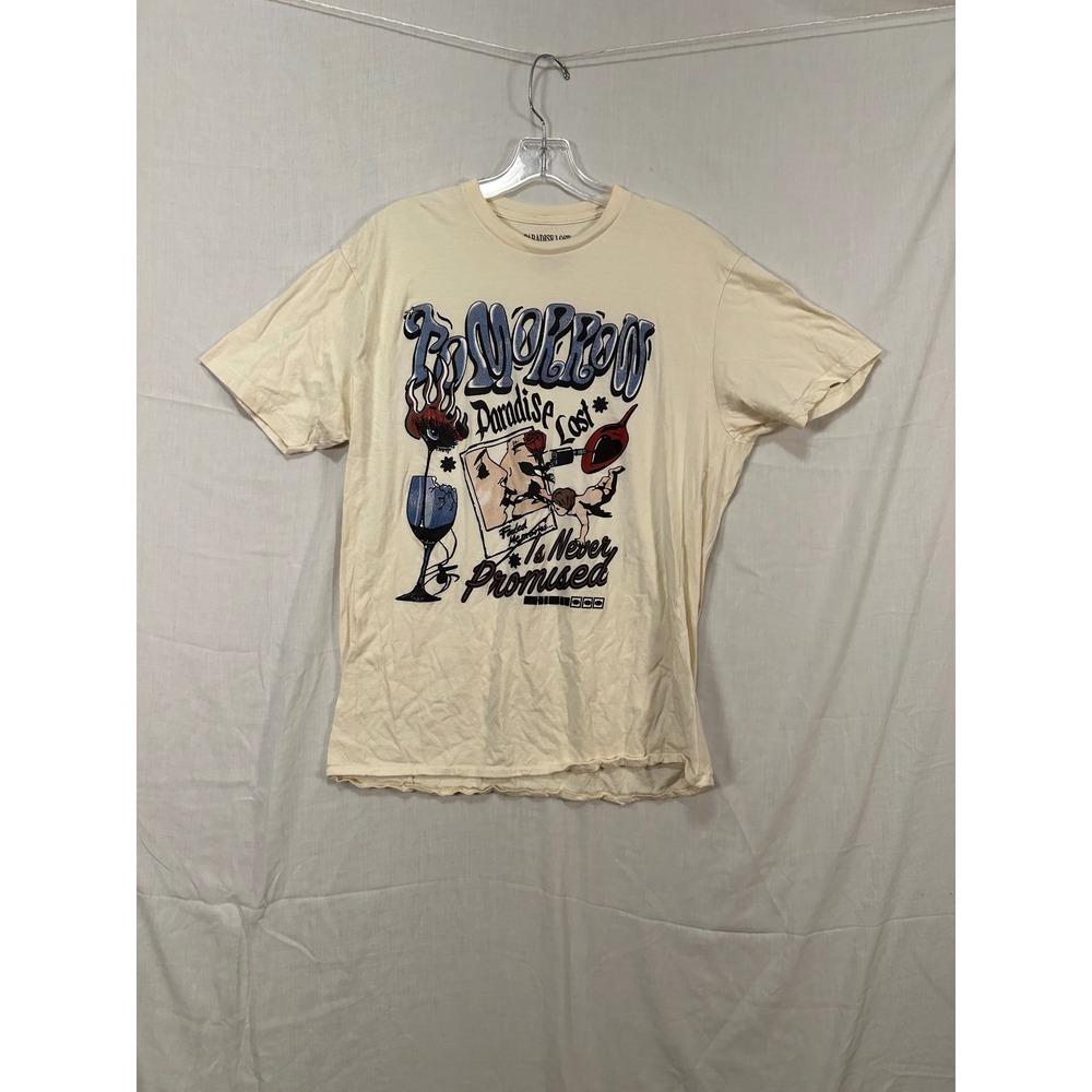 Paradise Lost Tomorrow Is Never Promised Graphic Tee Cream Mens Large Streetwear